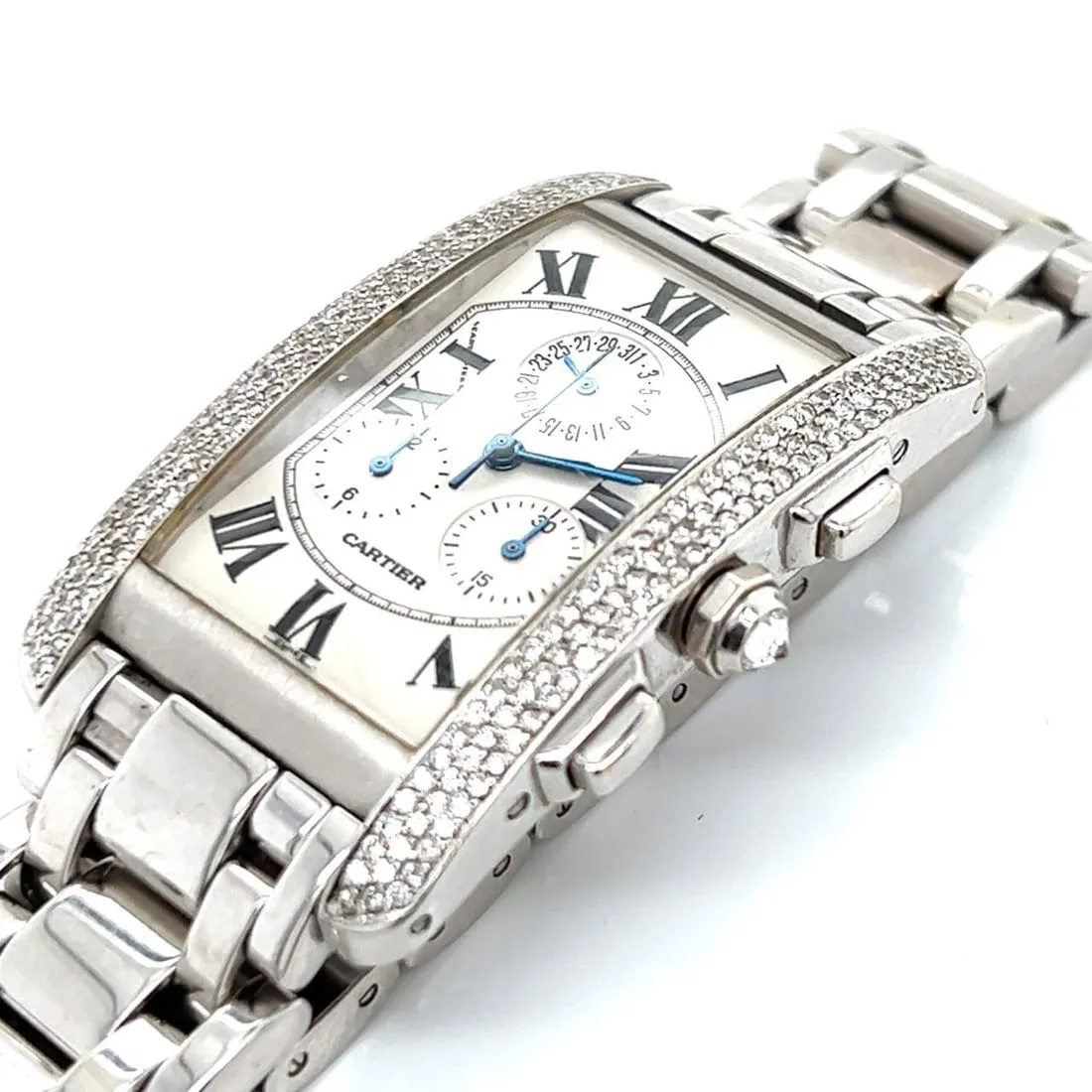 Cartier Tank Américaine 36mm 18k white gold and Diamond 1