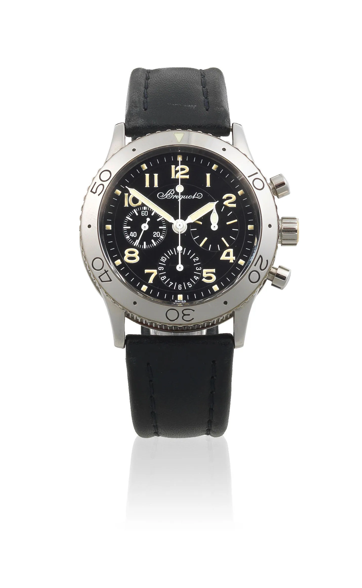 Breguet Type XX 3800 39mm Stainless steel Black