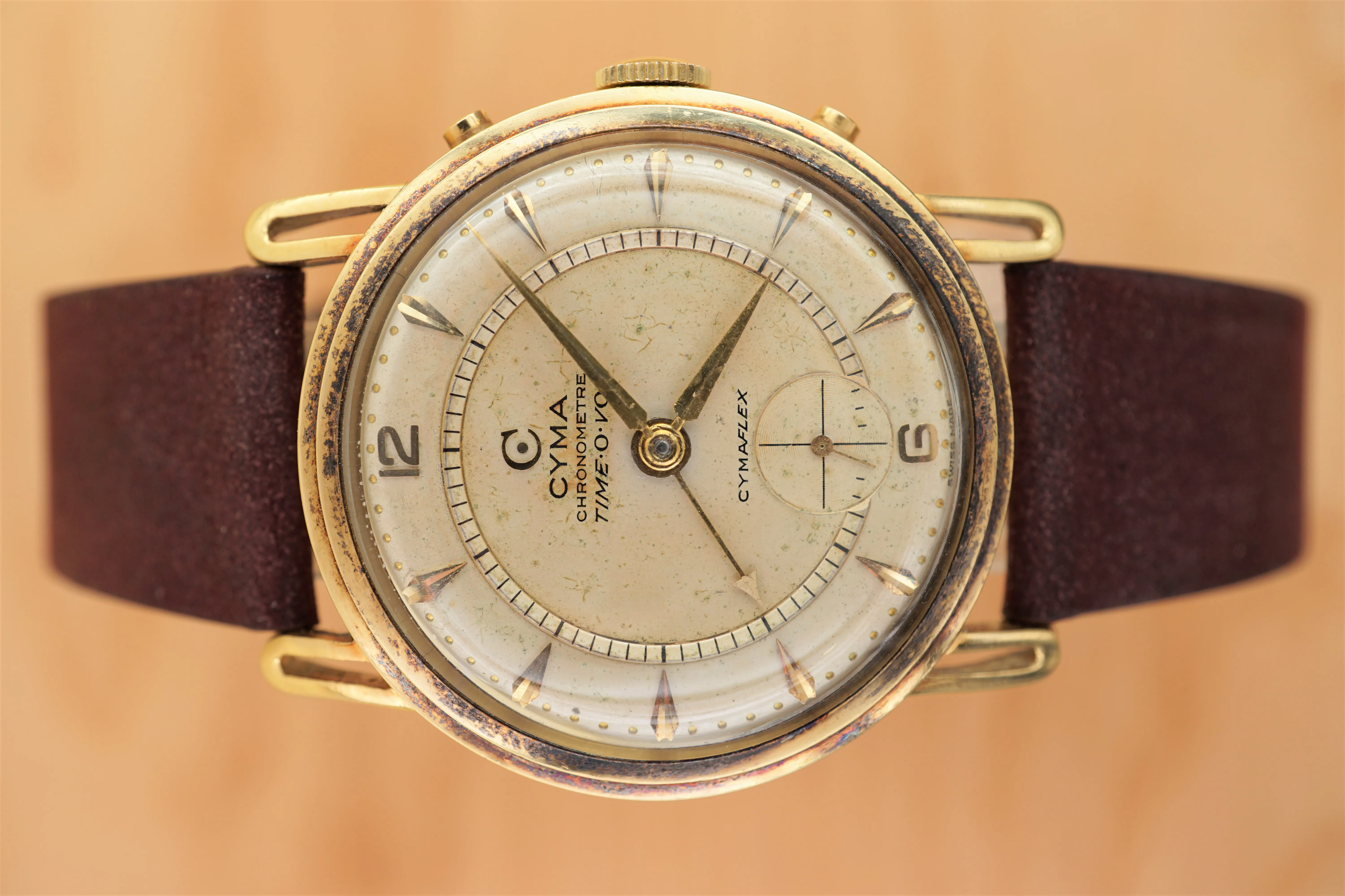 Cyma Cymaflex 1283 34mm Yellow gold Cream