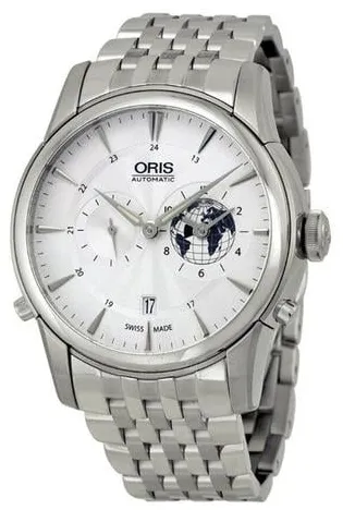 Oris Artelier Worldtimer 01 690 7690 4081-07 8 22 77 42mm Stainless steel White