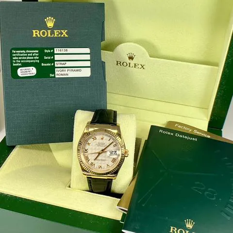 Rolex Datejust 116138 36mm Yellow gold White 2