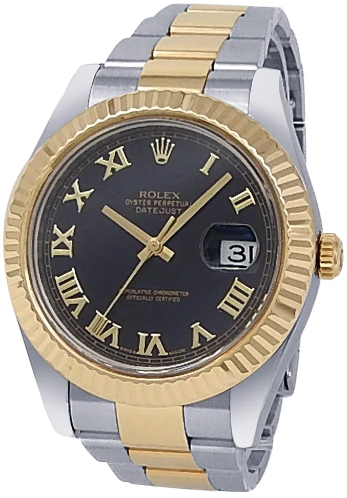 Rolex Datejust II 116333 41mm Yellow gold and Stainless steel and 18k yellow gold Black