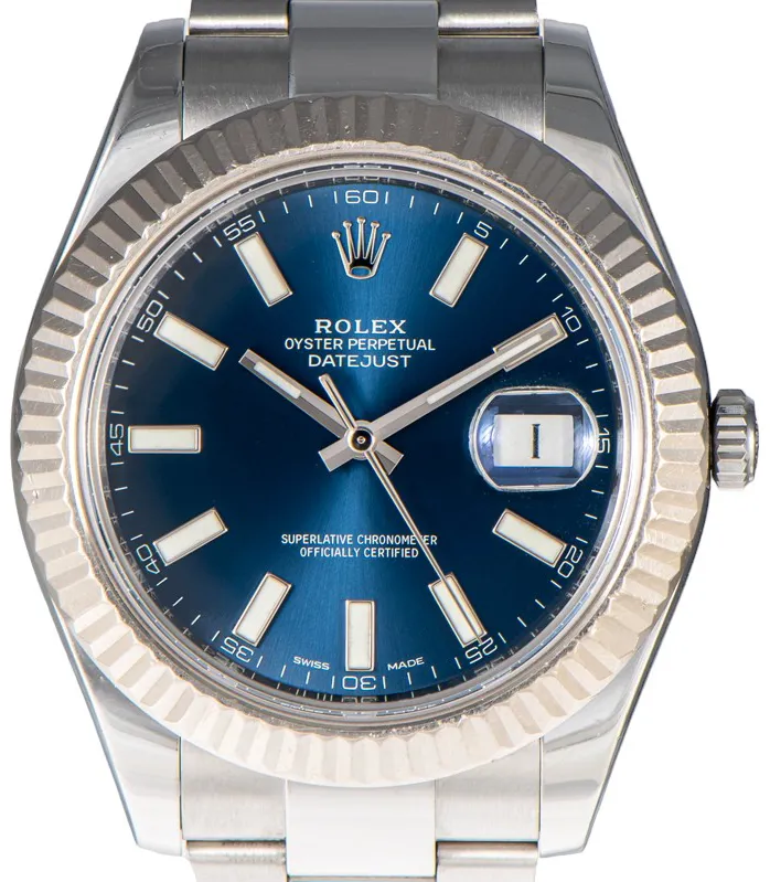 Rolex Datejust II 116334 41mm White gold and Stainless steel Blue