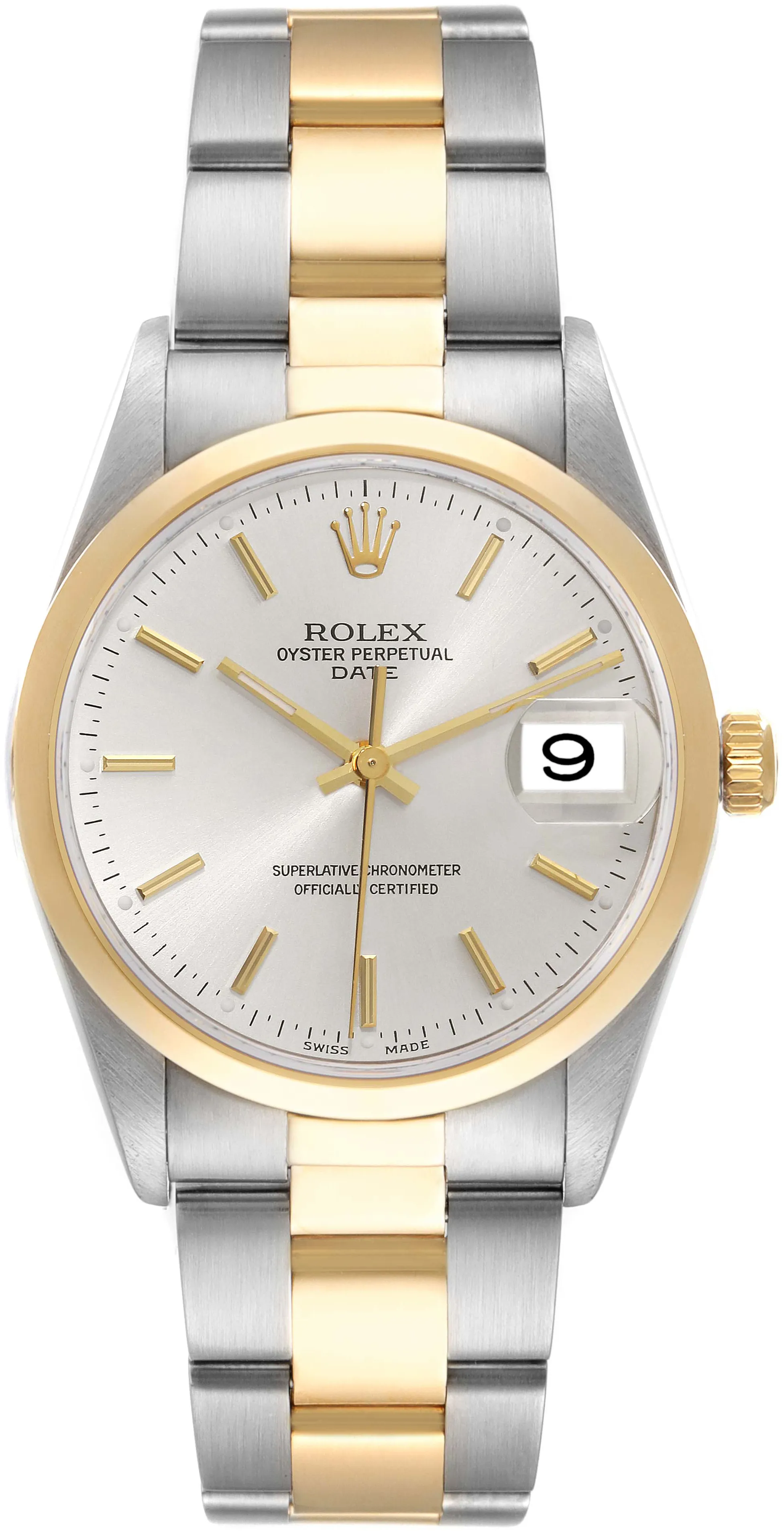 Rolex Oyster Perpetual Date 15203 34mm Yellow gold and Stainless steel Silver 1