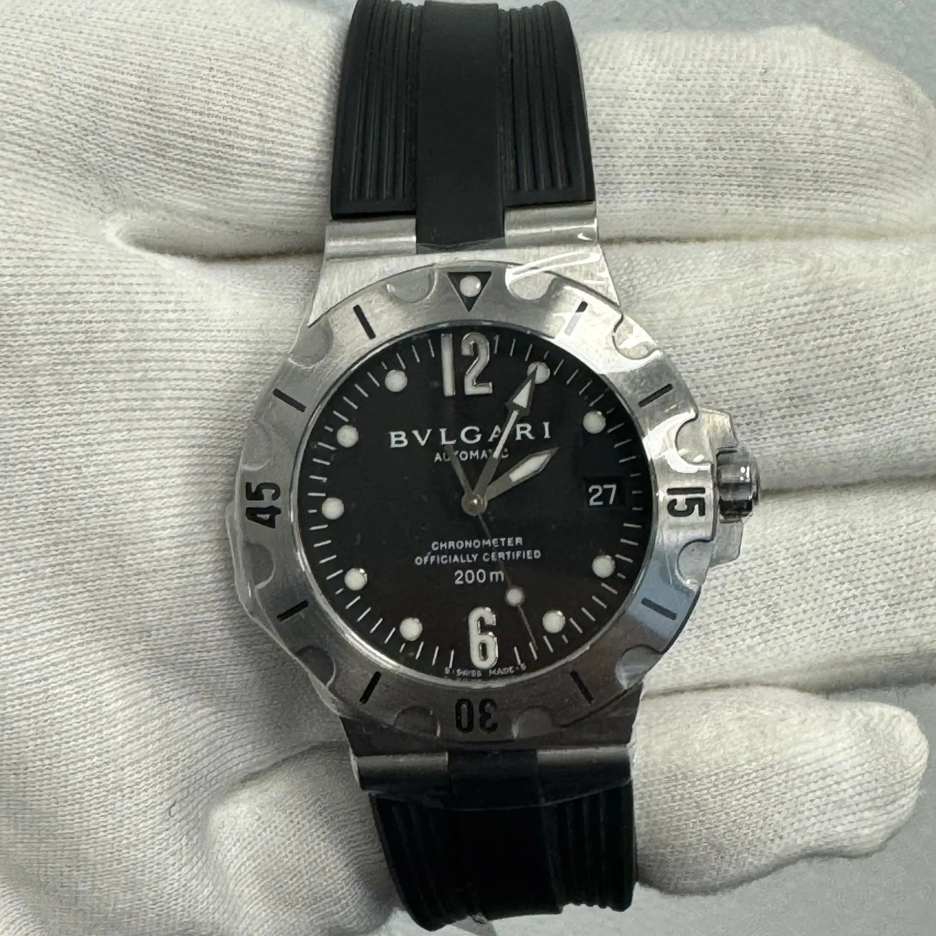 Bulgari Diagono SD 38 S 38mm Stainless steel Black 4