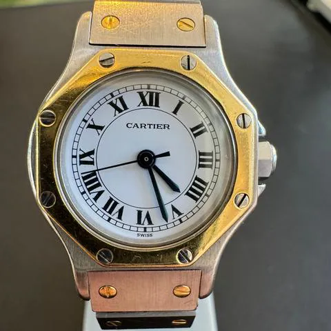 Cartier Santos 0907 25mm Yellow gold and Stainless steel White