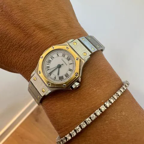 Cartier Santos 0907 25mm Yellow gold and Stainless steel White 8