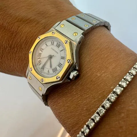 Cartier Santos 0907 25mm Yellow gold and Stainless steel White 6