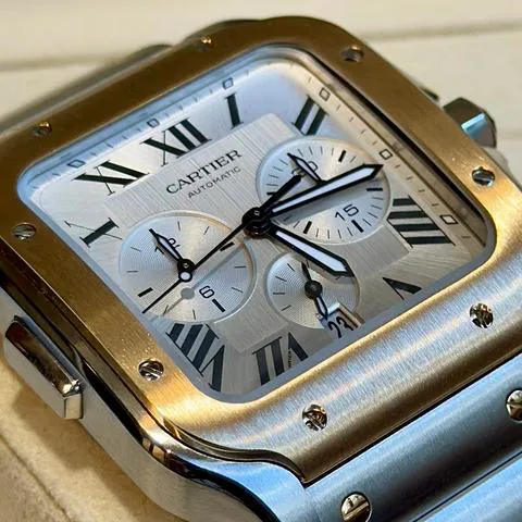 Cartier Santos W2SA0008 44mm Yellow gold and Stainless steel Silver