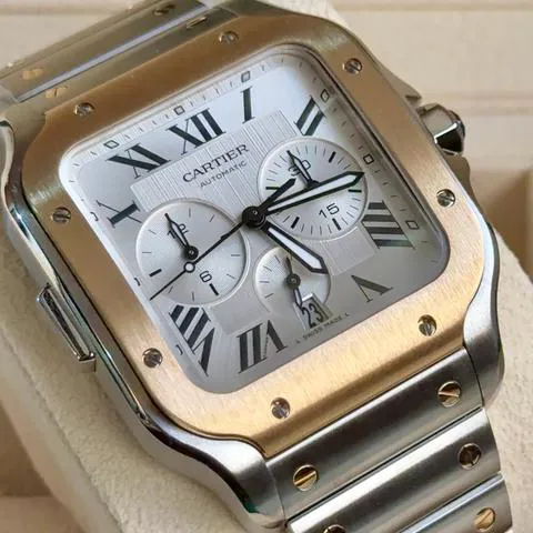 Cartier Santos W2SA0008 44mm Yellow gold and Stainless steel Silver 2