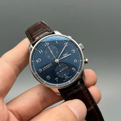 IWC Portuguese Chronograph IW371606 41mm Stainless steel Blue 1