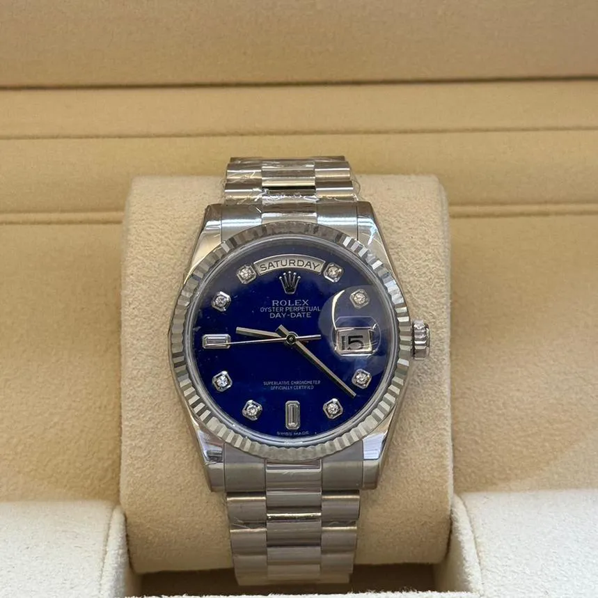 Rolex Day-Date 36 118239-0276 36mm White gold Blue