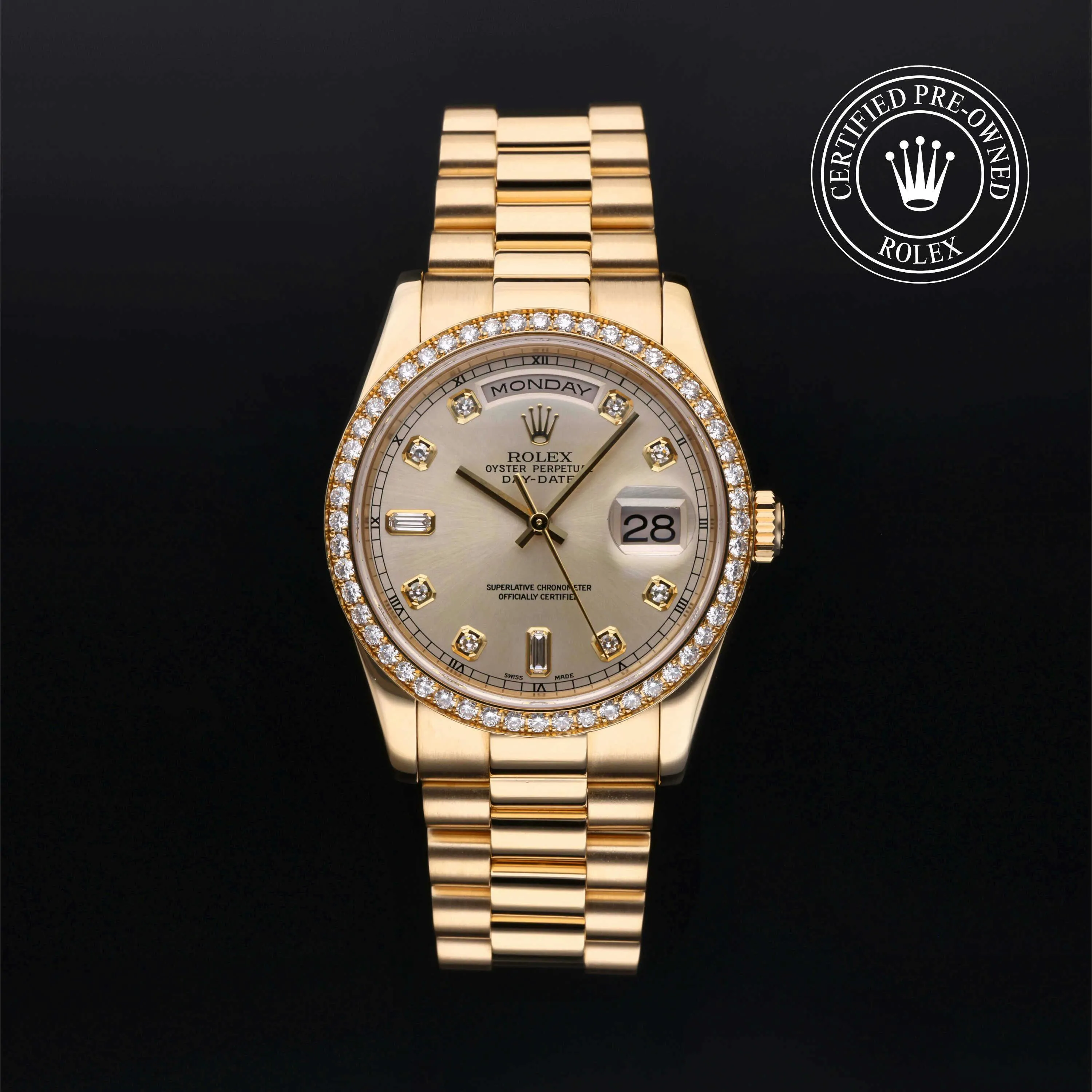 Rolex Day-Date 36 118348-0008 36mm Yellow gold Silver