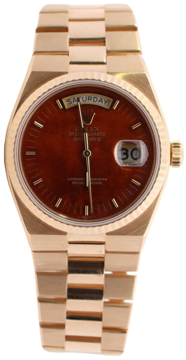 Rolex Day-Date Oysterquartz 19018 40mm Yellow gold Brown