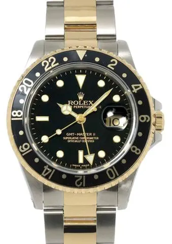 Rolex GMT-Master II 16713 40mm Yellow gold and Stainless steel Black