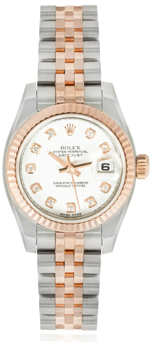 Rolex Lady-Datejust 179171 26mm Rose gold and Stainless steel White