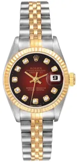 Rolex Lady-Datejust 69173 Yellow gold and Stainless steel Red