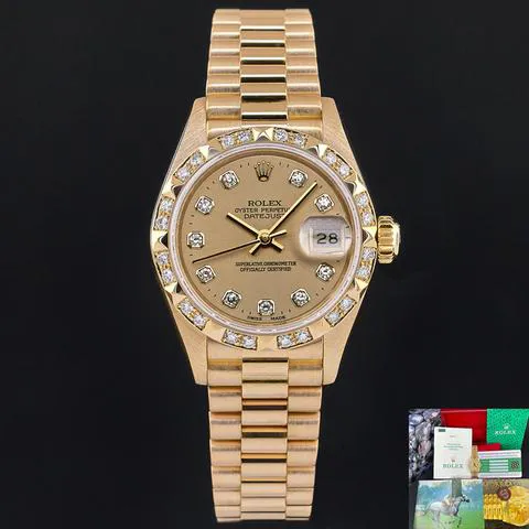 Rolex Lady-Datejust 69258 26mm Yellow gold Champagne