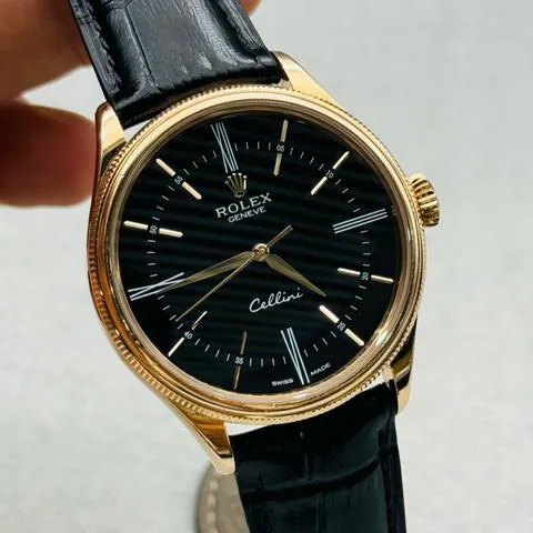 Rolex Cellini 50505 39mm Rose gold Black