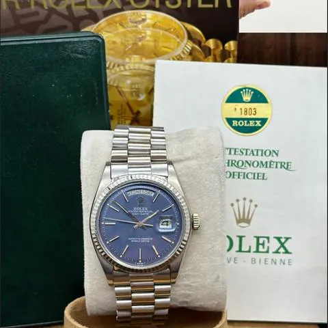 Rolex Day-Date 36 1803 36mm White gold Blue