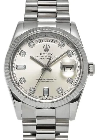 Rolex Day-Date 36 118239A 36mm White gold Silver