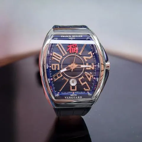 Franck Muller Vanguard V 45 SC DT YT FU AC BL 44mm Stainless steel Blue