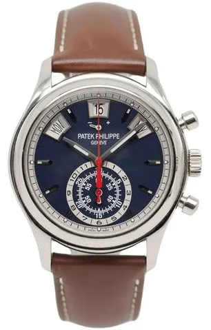 Patek Philippe Annual Calendar Chronograph 5960/01G-001 40.5mm White gold Blue