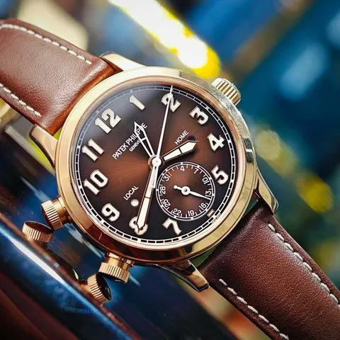 Patek Philippe Calatrava Pilot Travel Time 7234R-001 37.5mm Rose gold Brown