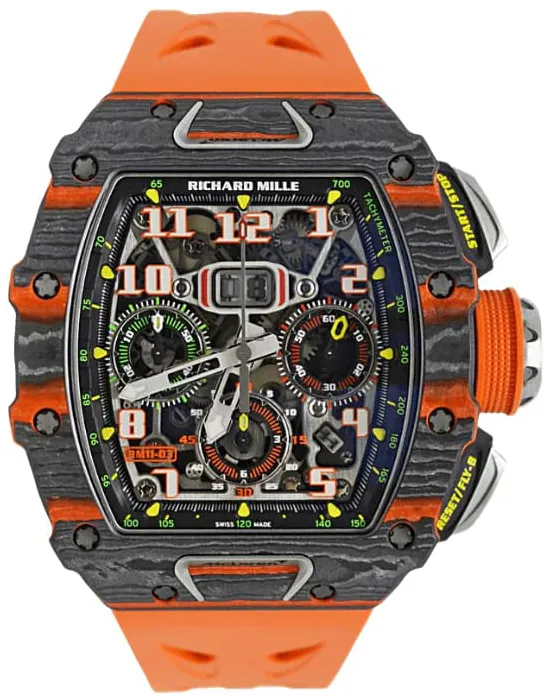 Richard Mille RM 011 RM011-03 50mm Carbon fiber Skeletonized