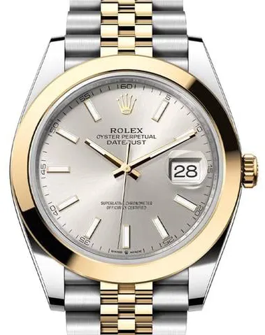 Rolex Datejust 41 126303 41mm Yellow gold and Stainless steel Silver