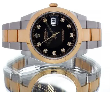 Rolex Datejust 41 126303 41mm Yellow gold and Stainless steel Black