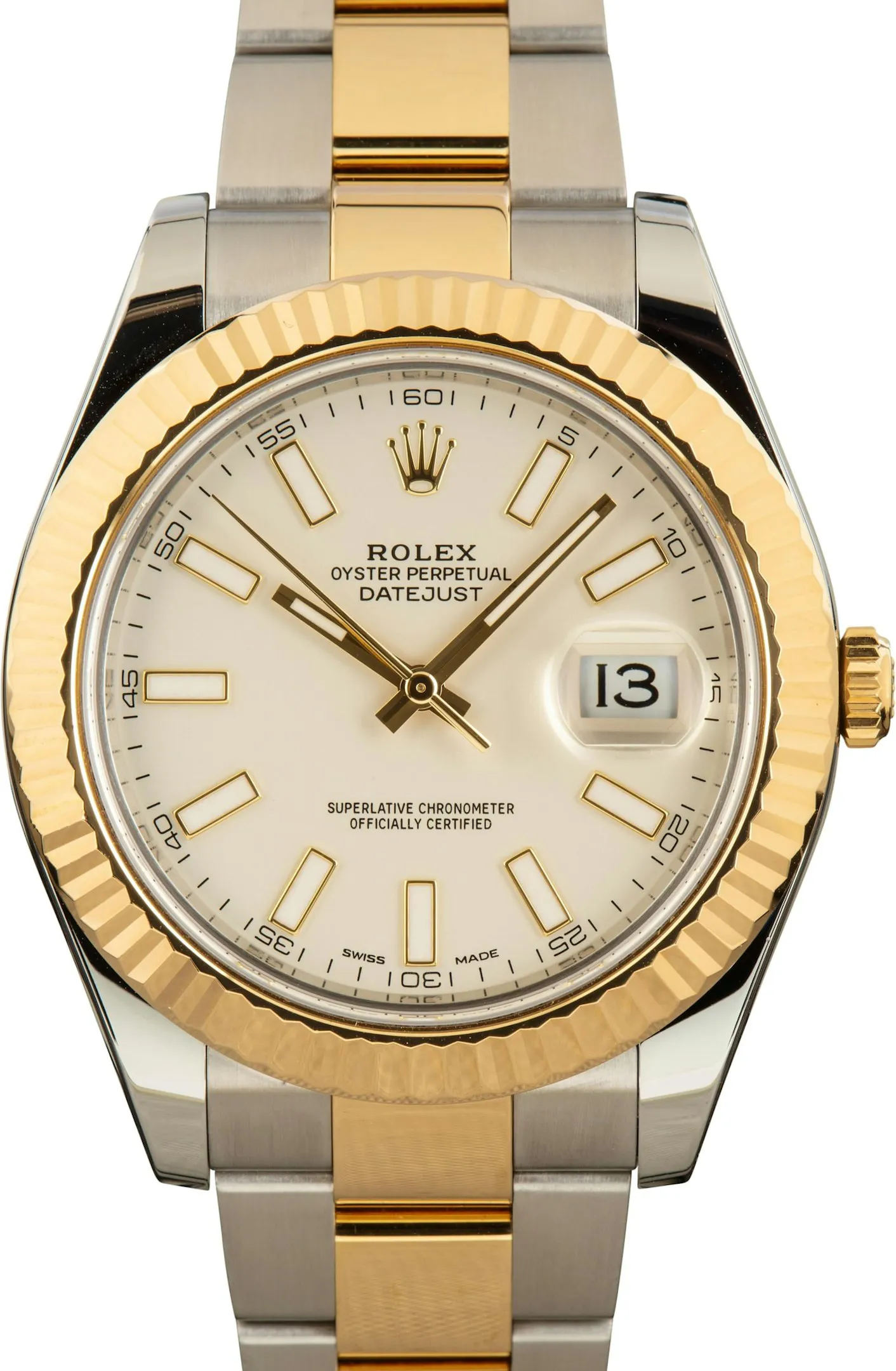 Rolex Datejust II 116333 41mm Yellow gold and Stainless steel White