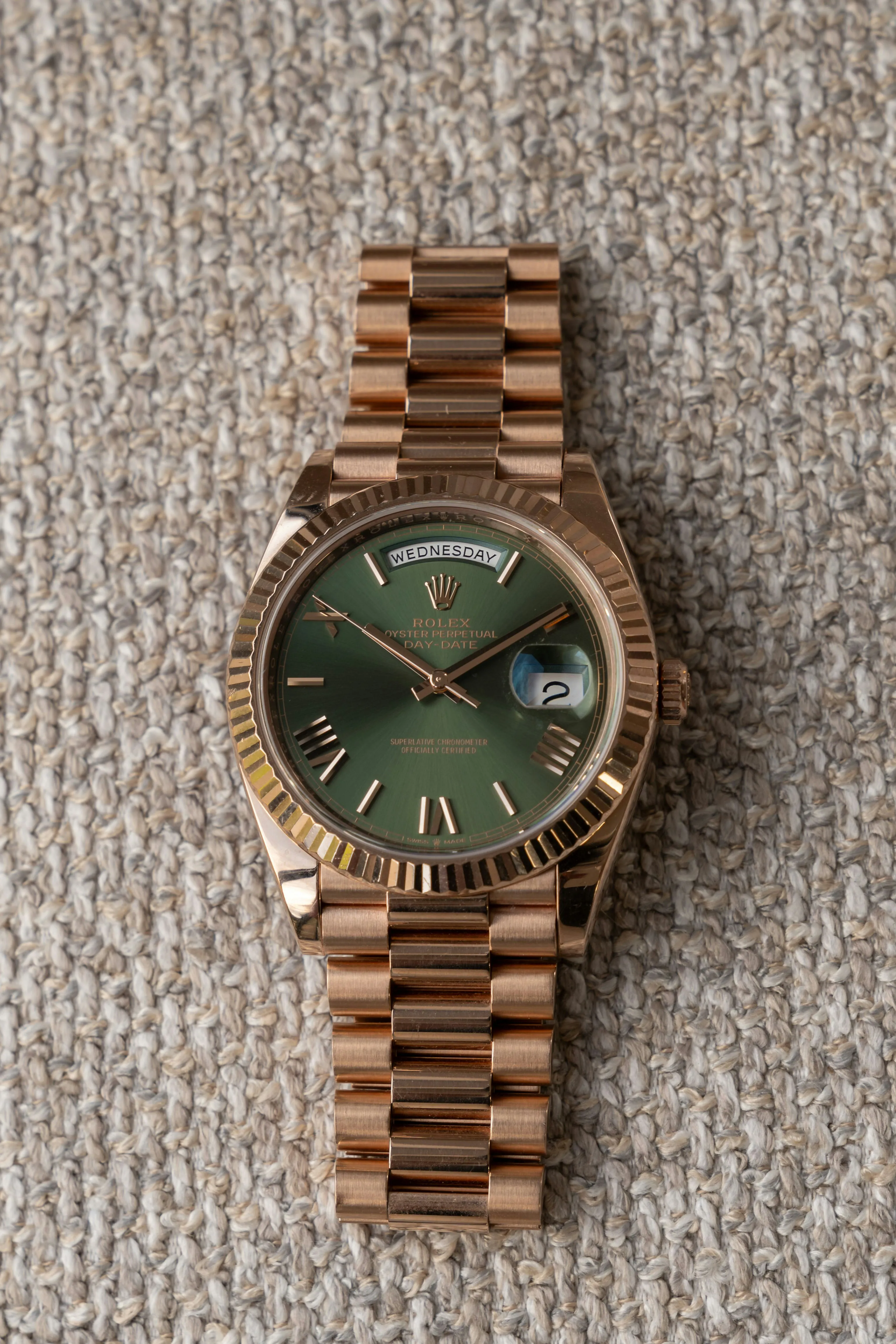 Rolex Day-Date 40 228235 40mm 18k rose gold Olive green 2