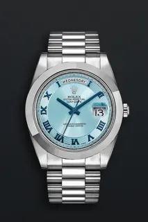 Rolex Day-Date II 218206 Platinum Blue