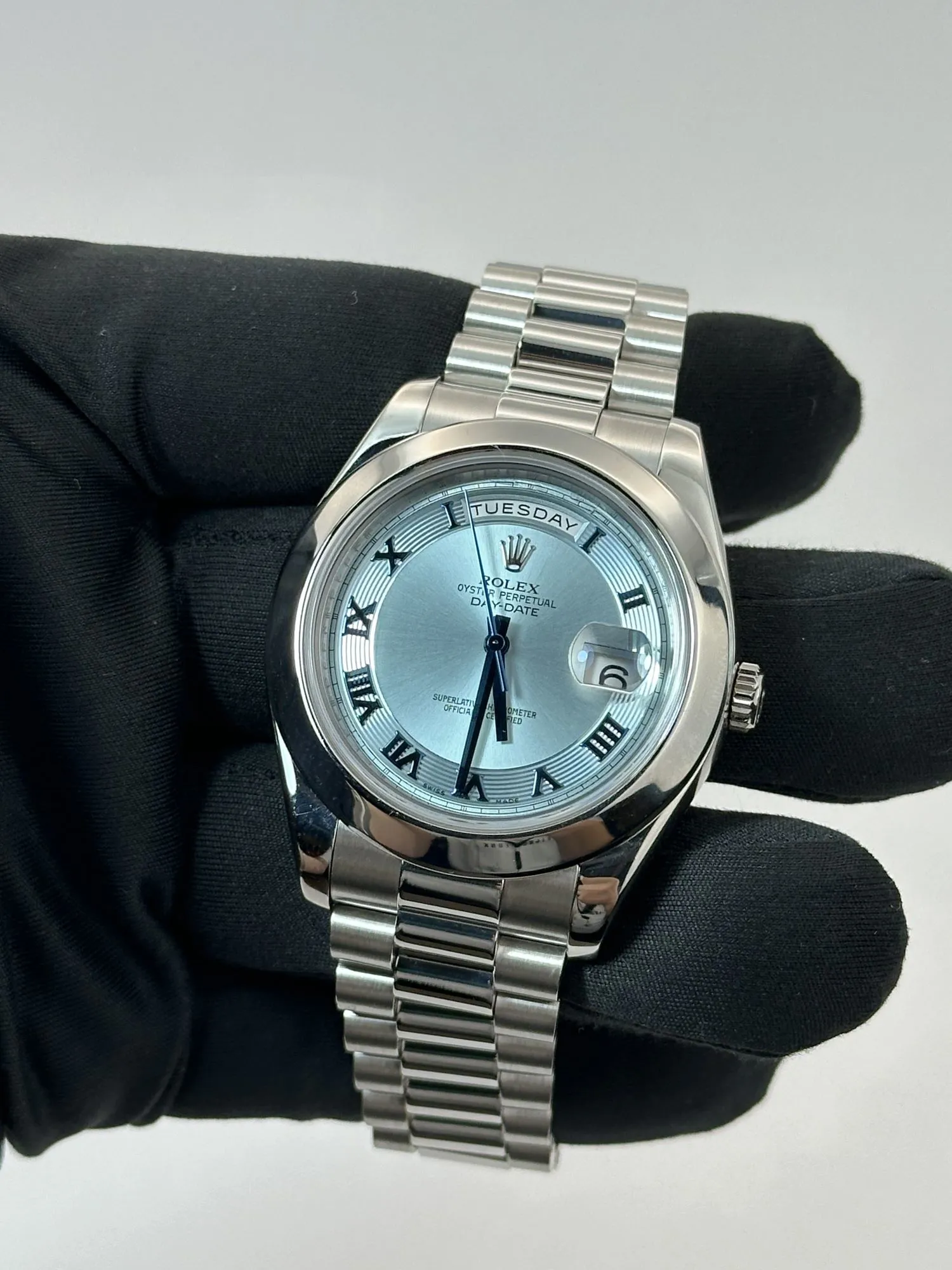 Rolex Day-Date II 218206 41mm Platinum Blue 1