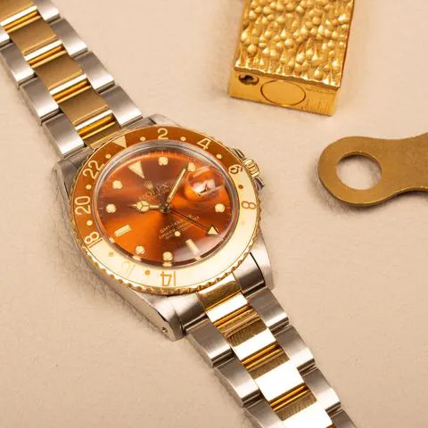 Rolex GMT-Master 16753 40mm Yellow gold and Stainless steel Brown