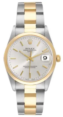 Rolex Oyster Perpetual Date 15203 34mm Yellow gold and Stainless steel Silver 2