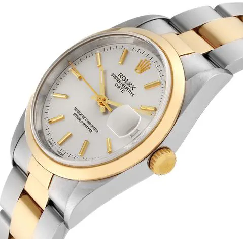 Rolex Oyster Perpetual Date 15203 34mm Yellow gold and Stainless steel Silver 5