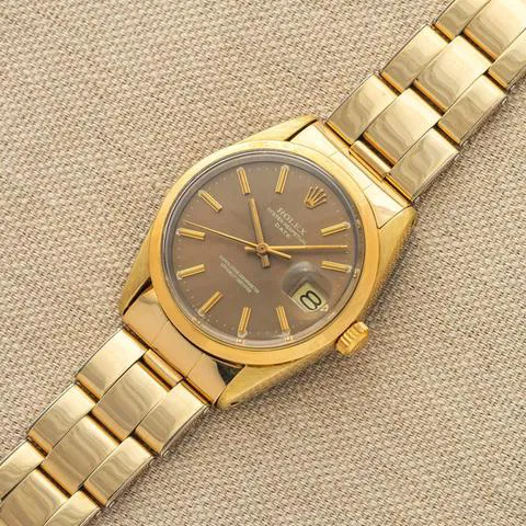 Rolex Oyster Perpetual Date 1550 34mm Gold-plated Brown