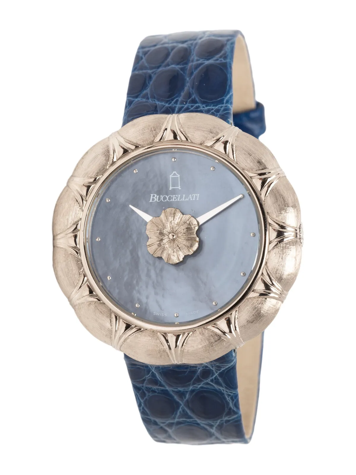 Buccellati 34mm 18k white gold Black and Mother-of-pearl