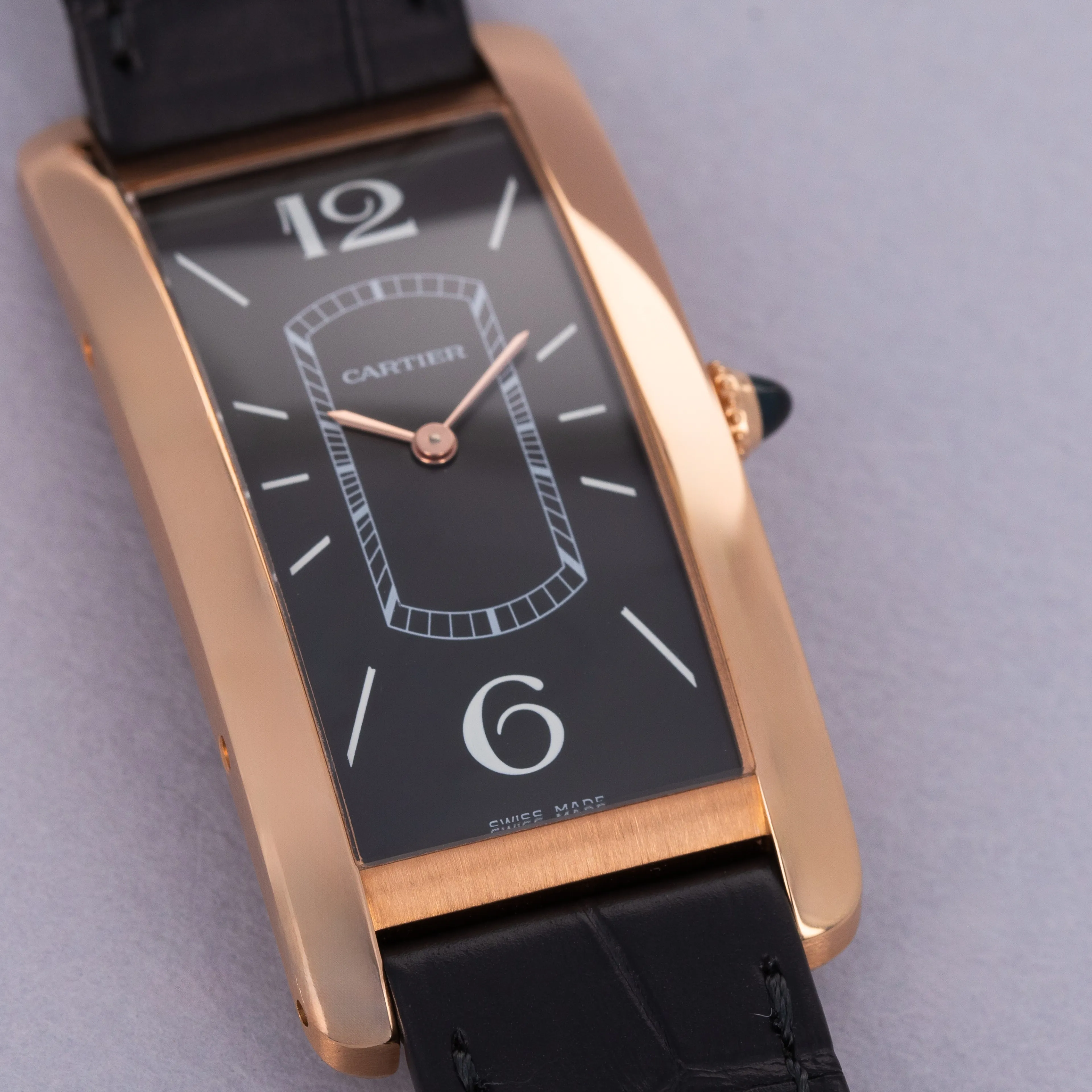 Cartier Tank Cintrée WGTA0025 46.5mm 18k rose gold Black 1