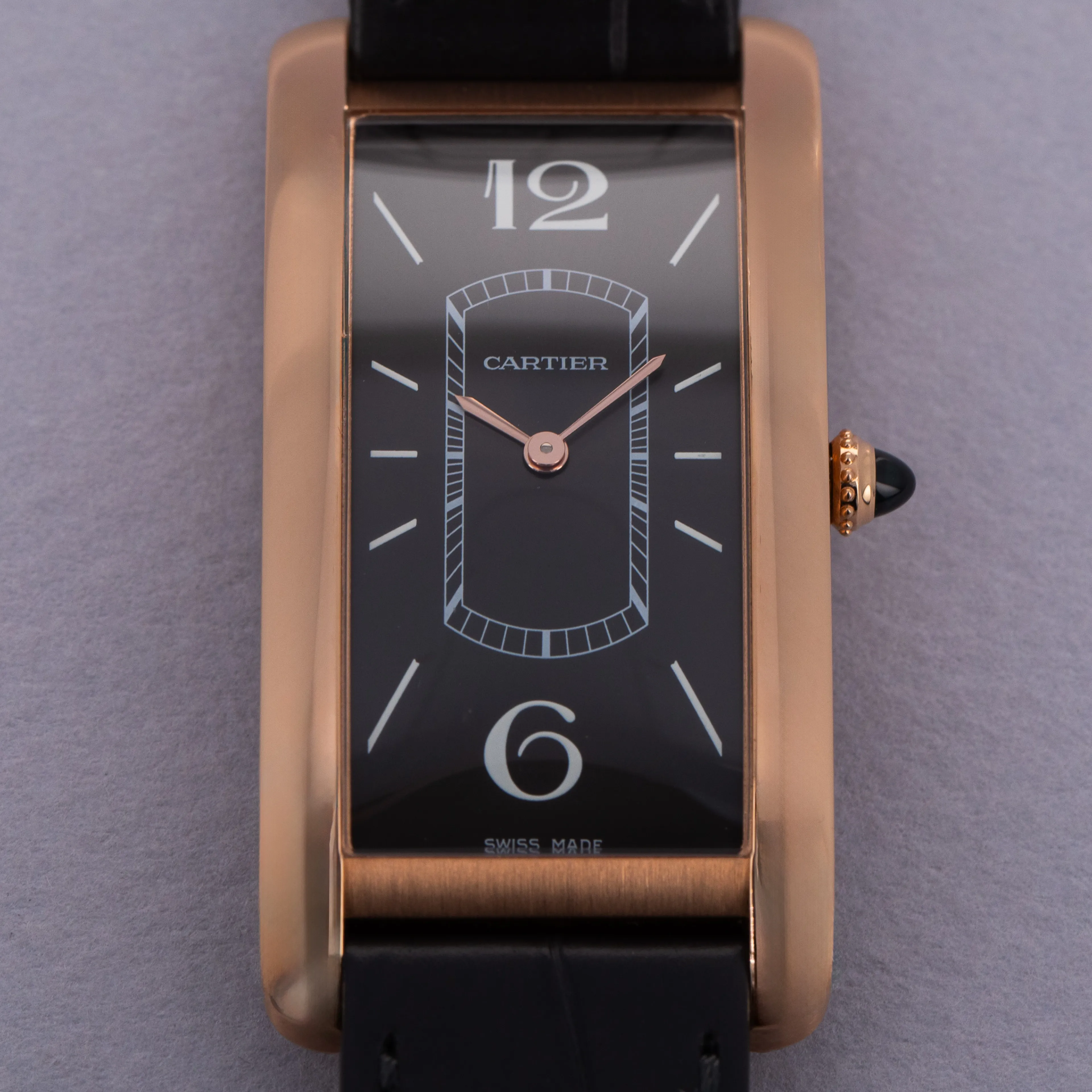 Cartier Tank Cintrée WGTA0025 46.5mm 18k rose gold Black 11