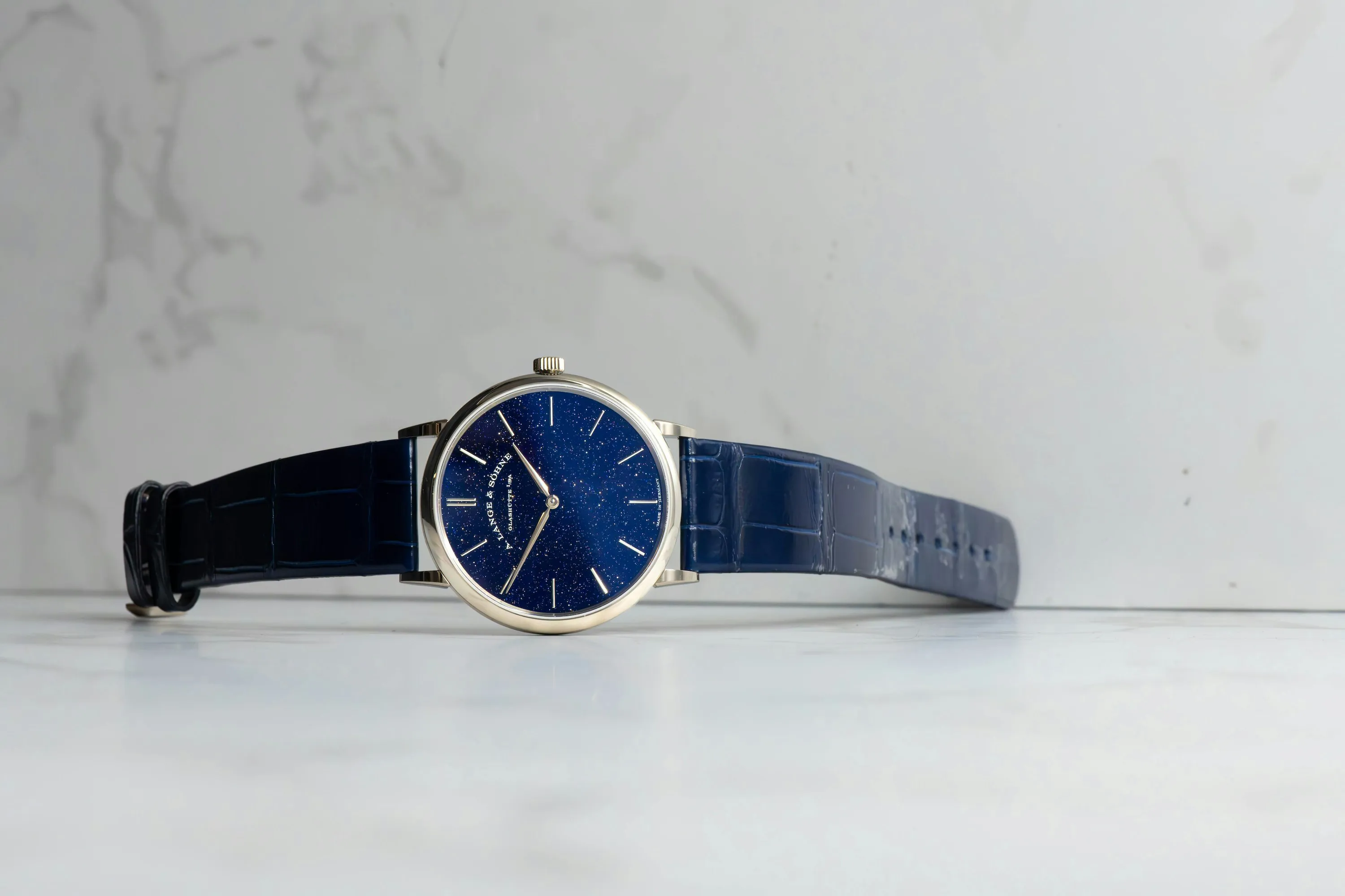 A. Lange & Söhne Saxonia 205.086 39mm White gold Blue