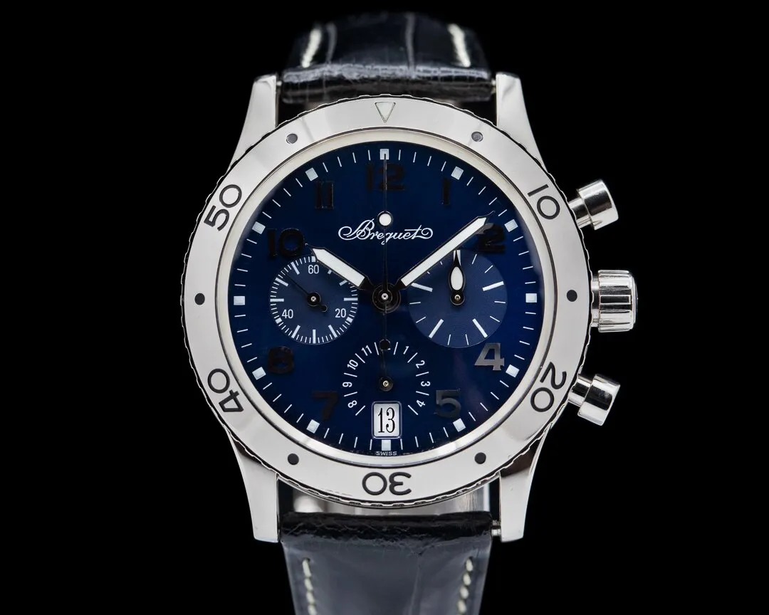 Breguet Transatlantique 3820 39.5mm White gold Blue