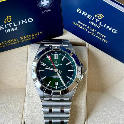 Breitling Chronomat A32398101L1A1 40mm Stainless steel Green 4