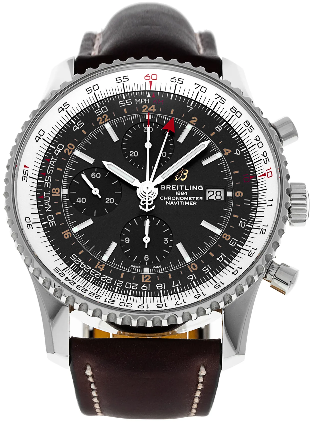 Breitling Navitimer A24322 46mm Stainless steel Black Baton