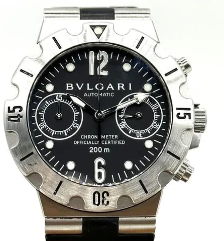 Bulgari Diagono SCB38S 38mm Stainless steel Black