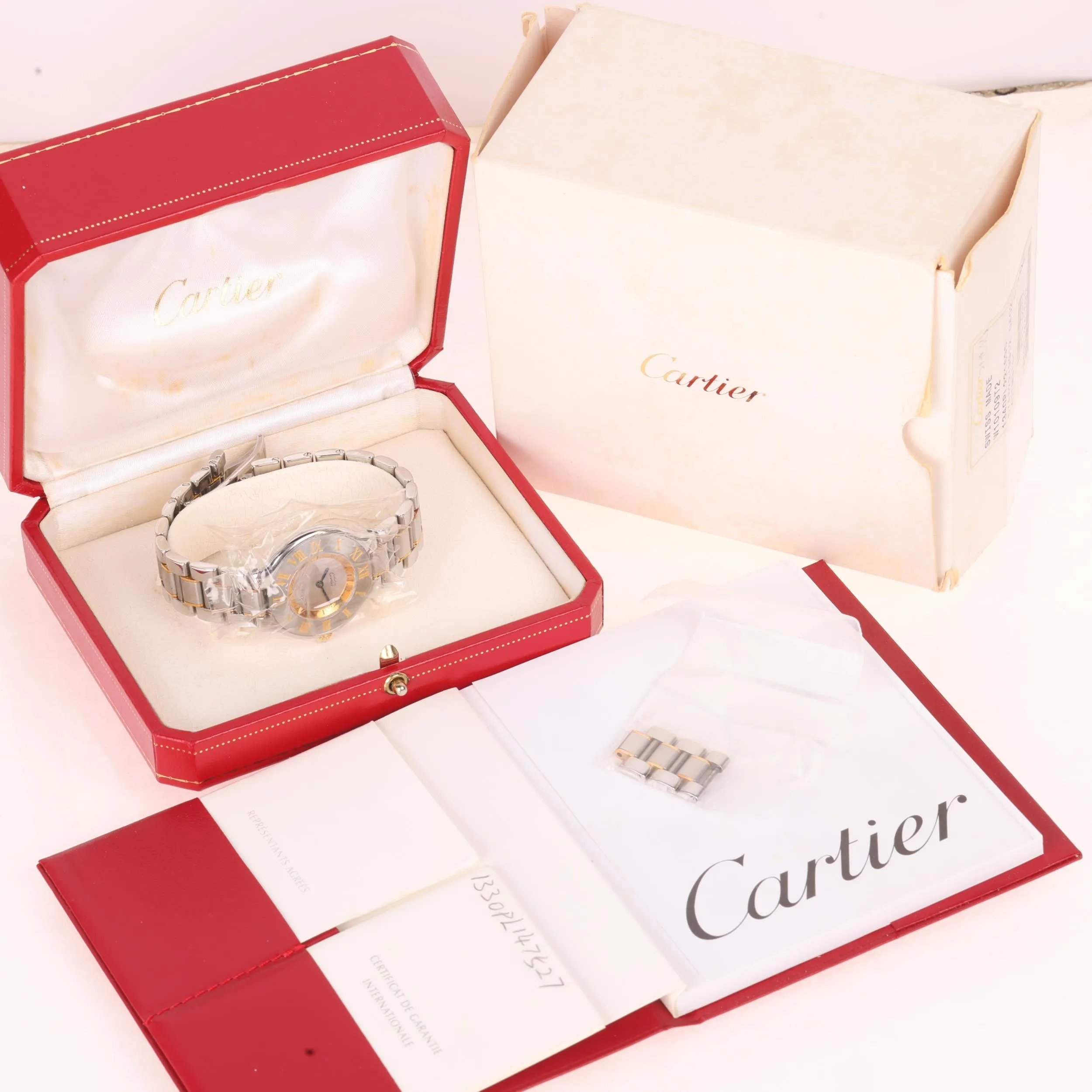 Cartier Must De Cartier 21 1330 31mm Stainless steel and gold Silvered 4