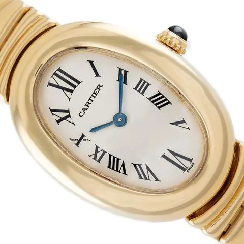 Cartier Baignoire 1954 22.5mm Yellow gold White