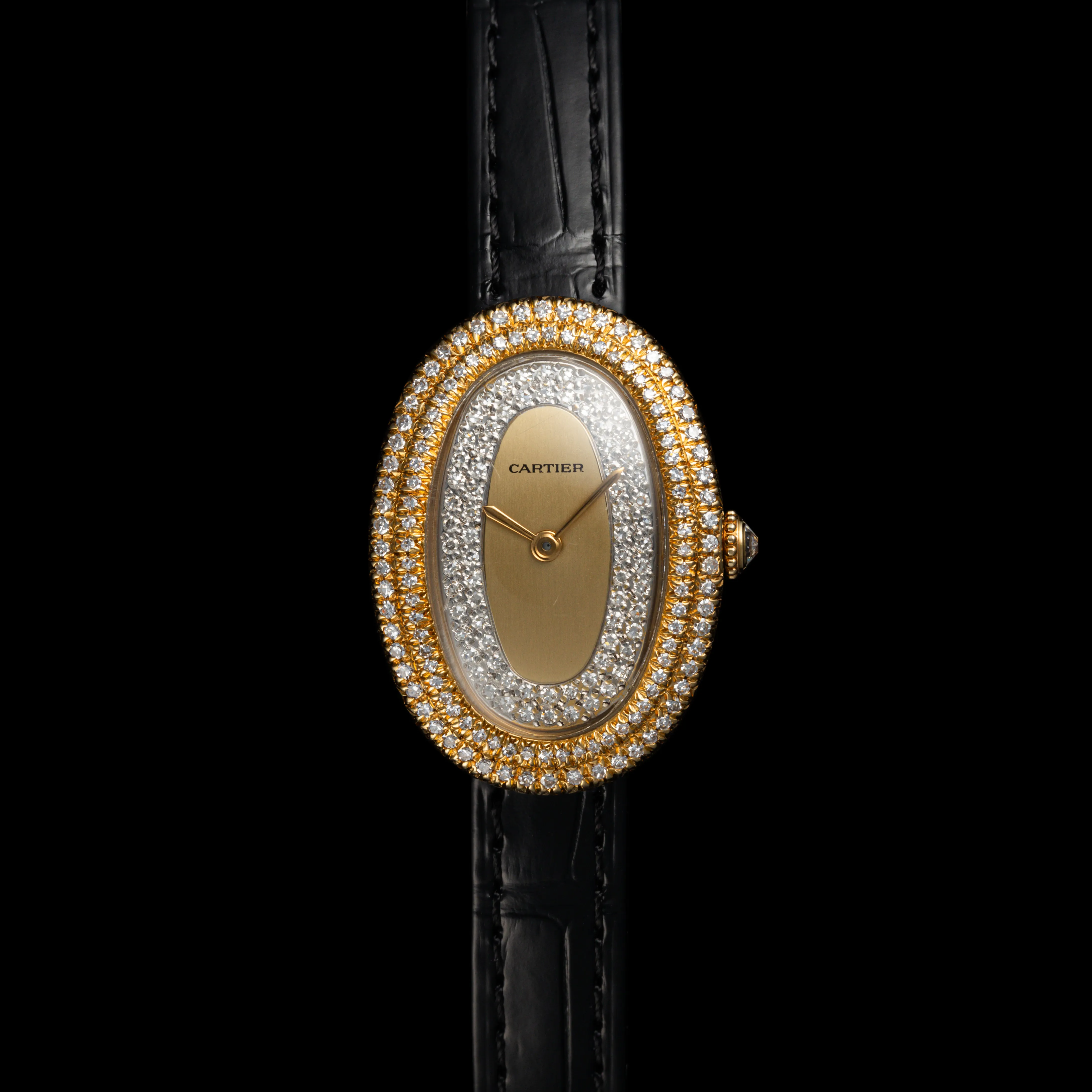 Cartier Baignoire W2020057 22mm Diamond and 18k yellow gold